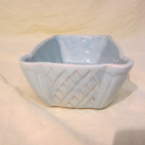 VTG COOKSON #625 CERAMIC BASKET WEAVE PLANTER - Picture 2 of 6